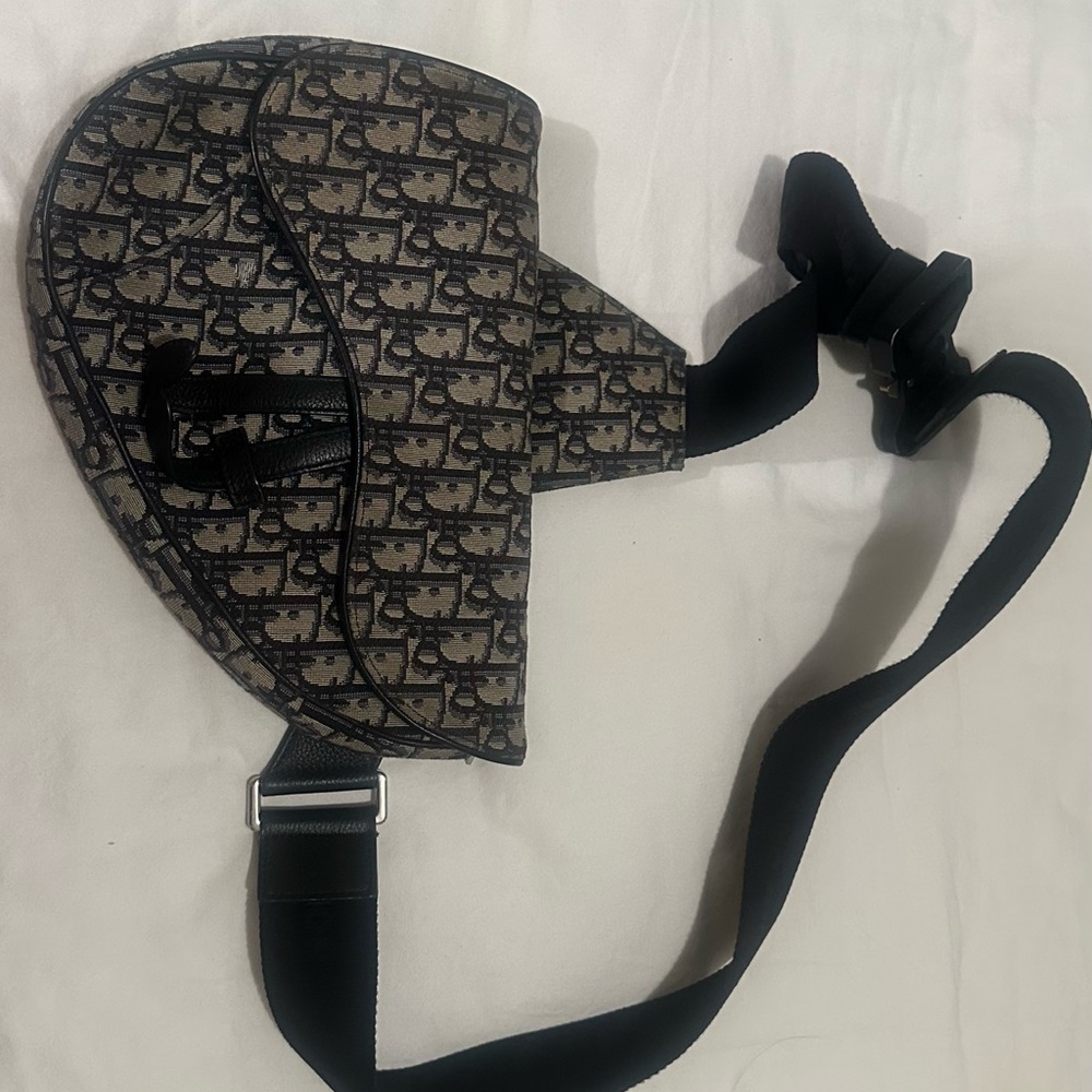 Designer Saddle Bag with Monogram Print
